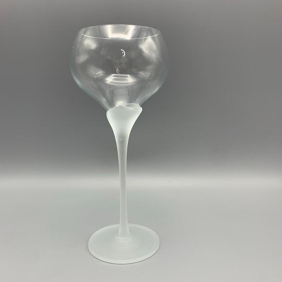 Colony Amaryllis Wine Goblet Satin Frosted Stem Clear 8 1/4" Replacement Vintage - Picture 2 of 6